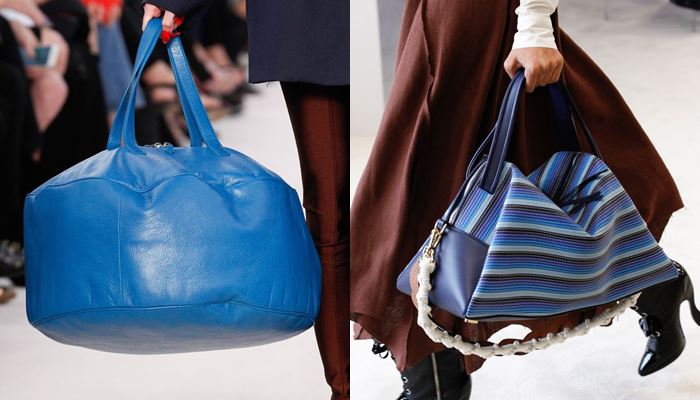 Модные женские сумки весна-лето 2017: объёмные синие 