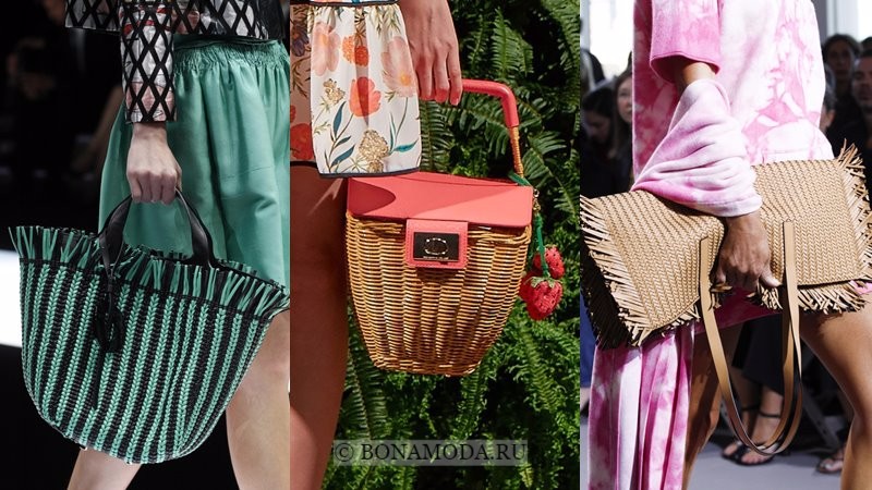 Модные женские сумки весна-лето 2018 - плетёные сумки, корзинки и пляжные модели