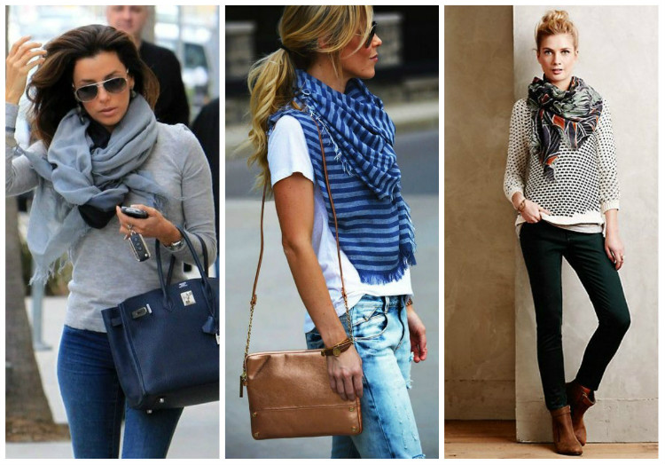 Стиль Casual для женщин, фото: аксессуары, шарфы