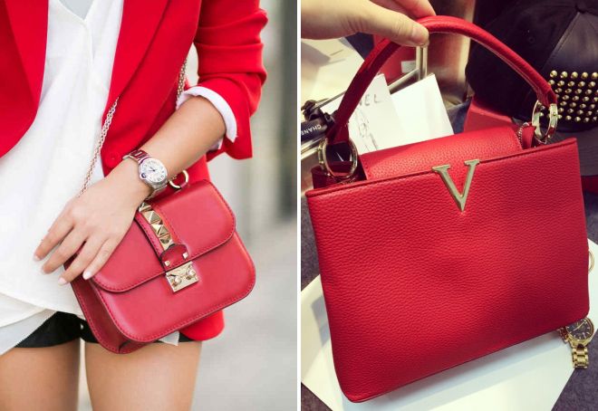 красная сумка Valentino