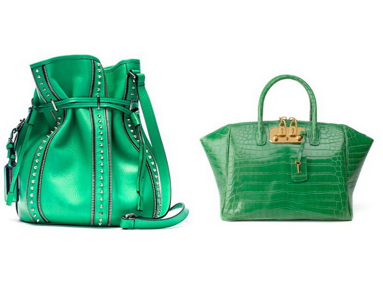 Зеленые сумки - фото