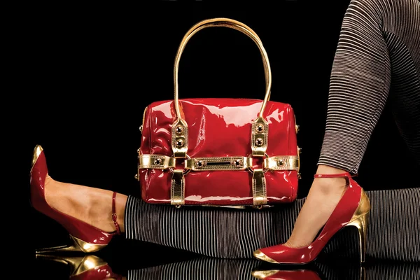 Chic red handbag — стоковое фото