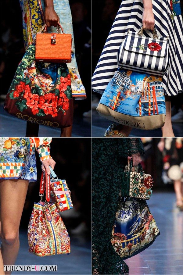 Яркие сумки, дорого-богато, да по две сразу, Dolce &amp; Gabbana сезона весна-лето 2016